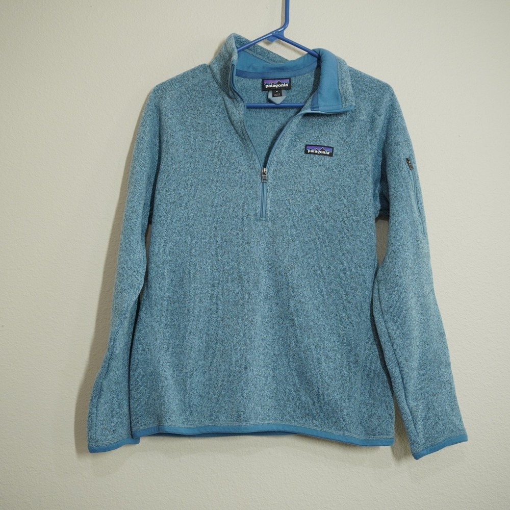 Patagonia Women's Size Medium Blue Better Sweater 1/4 Zip Fleece Pullover Sporty